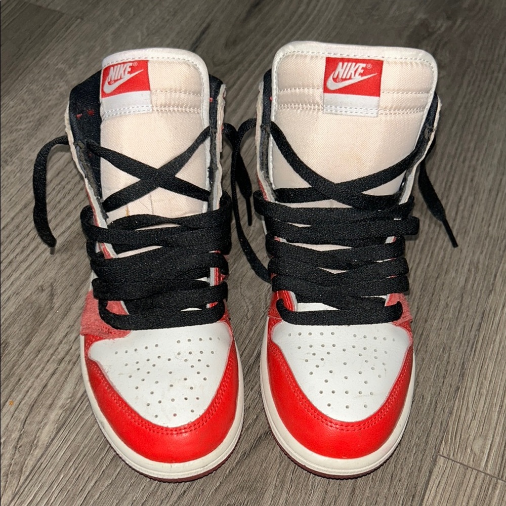 Nike Red and White Sneakers High-Top Design